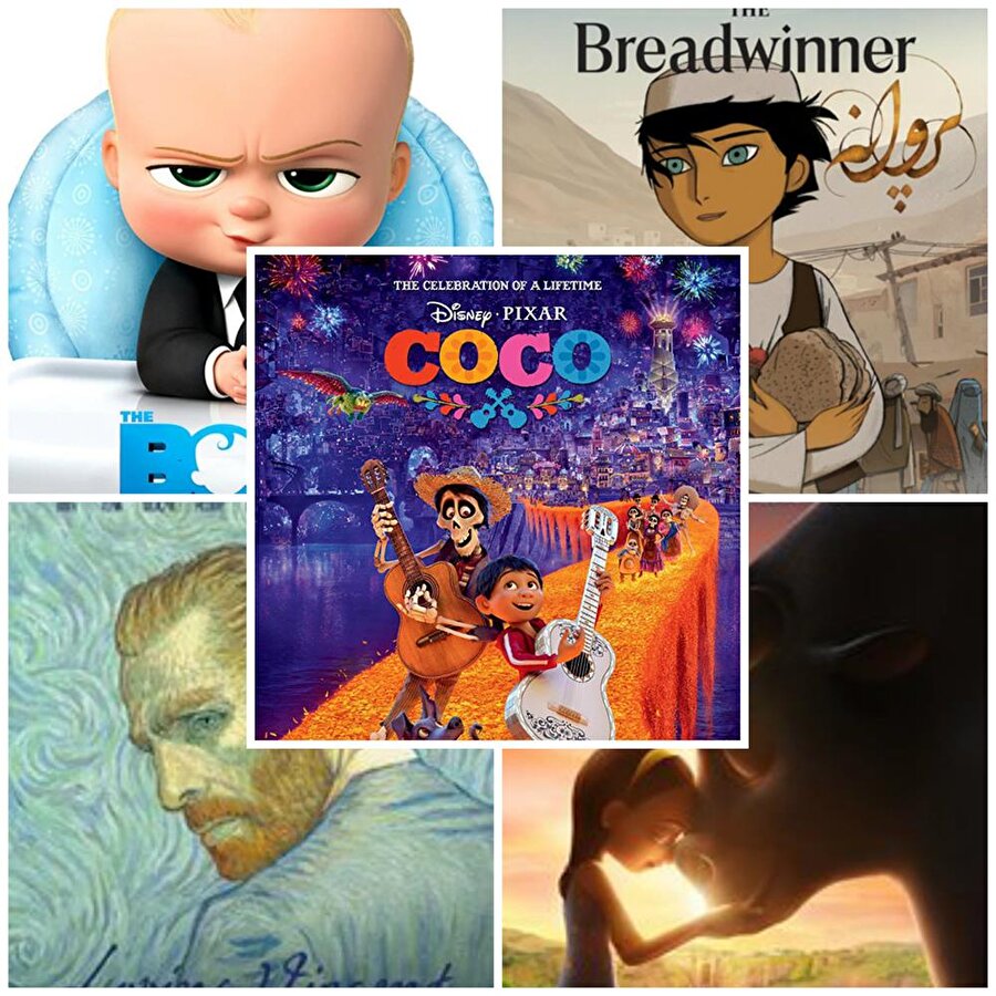 En İyi Animasyon Filmi 

                                    The Boss BabyThe Breadwinner Coco Ferdinand
Loving Vincent
                                