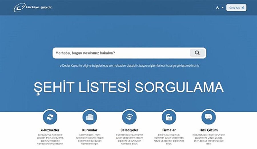"Şehit Listesi Sorgulama"