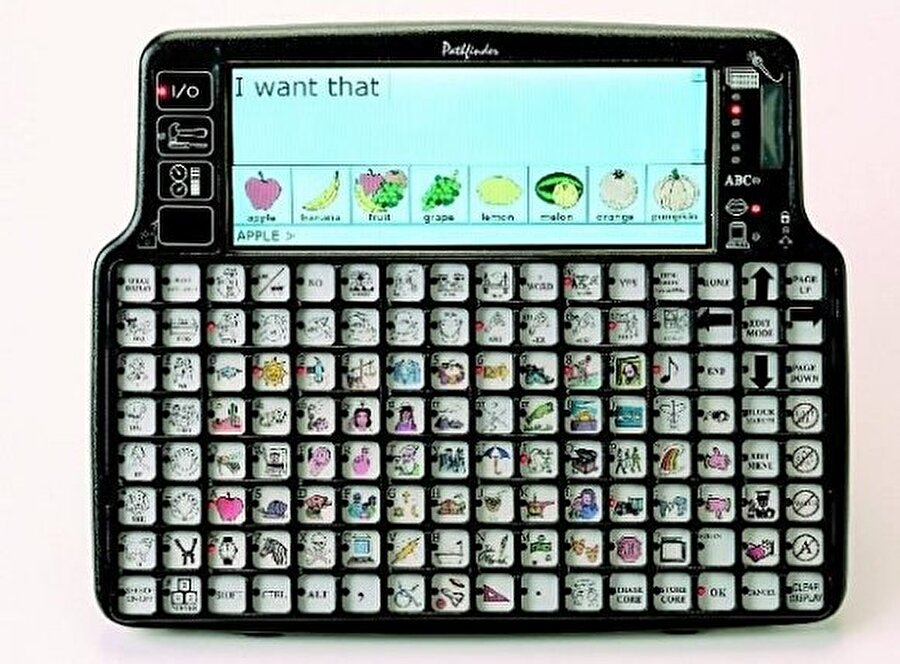 Rachel Zimmerman

                                    
                                    “Blissymbol” yazıcısıBlissymbol, Kanada’lı 12 yaşındaki bir programcının 1980 yıllarında ürettiği bir yazılım. Zimmerman’ın yazıcısı, bu programın ağır derecede fiziksel ve zihinsel engelli kişilerin iletişim kurmasına olanak sağlayacak şekilde geliştirilmiş.
Kullanıcılar düşüncelerini belirtmek için, ekranda gördükleri sembollere özel bir touch pad yardımıyla dokunuyor ve yazıcı bu sembolleri yazıya çeviriyor.
                                
                                