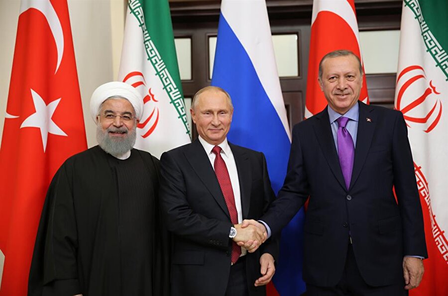 Türkiye, Rusya ve İran'ın terörizmle mücadele doğrultusunda yaklaşık 15 ay önce Astana'da bir toplantı yapıldı ve bir süreç belirlendi. Bu süreçte Suriye'de kısmi ateşkes sağlandı ve 4 bölgede çatışmasızlık bölgesi oluşturuldu. Bu süreçte İran, Rusya ve Türkiye temel rol oynadı.
