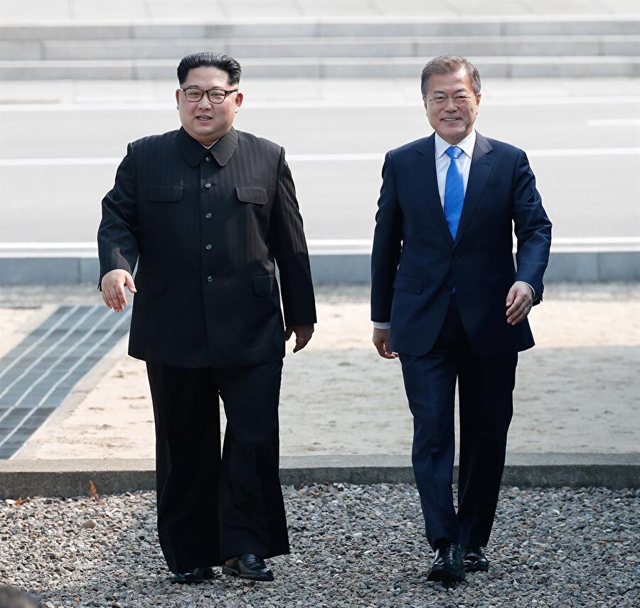 ​Kuzey Kore lideri Kim Jong-un, Güney Kore Devlet Başkanı Moon Jae-in