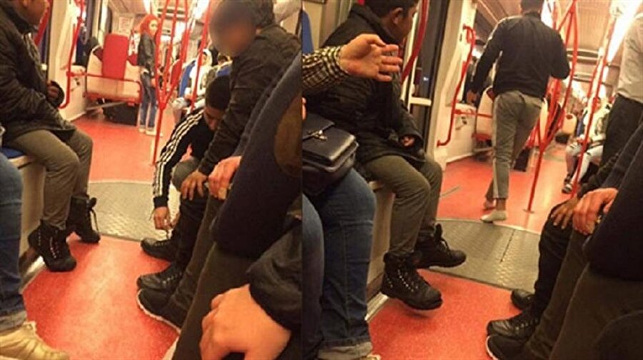 ​Çorapla yolculuk yapan çocuğa ayakkabısını verdi