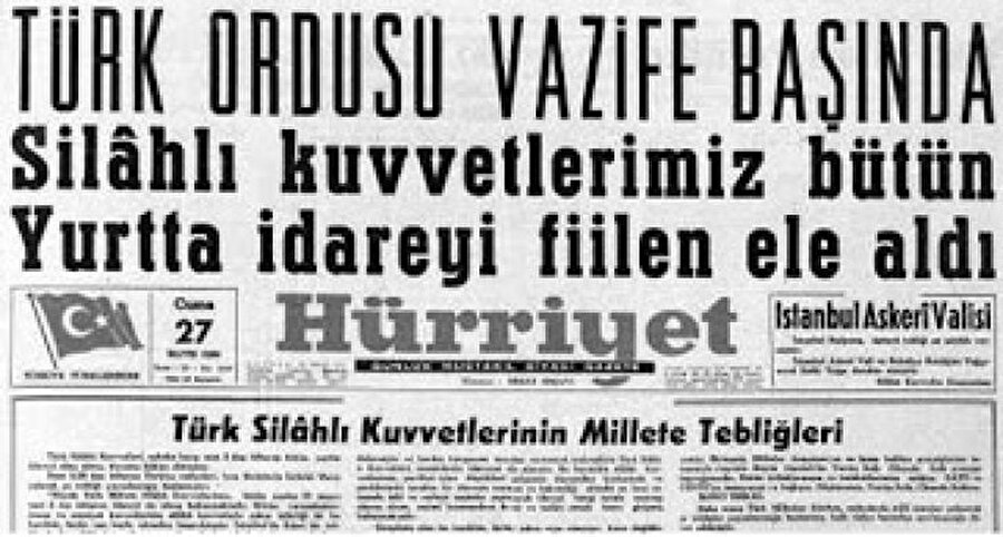 27 Mayıs 1960: Türk Silahlı Kuvvetleri yönetime el koydu.

                                    Türk Silahlı Kuvvetleri içerisindeki bazı general ve subayların oluşturduğu 38 kişilik Milli Birlik Komitesi, "DP'nin ülkeyi gitgide bir baskı rejimine ve kardeş kavgasına götürdüğü" gerekçelerini ileri sürerek 27 Mayıs sabaha karşı yönetime el koydu.
                                