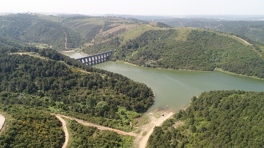Ömerli ve Alibeyköy Barajlarındaki son durum havadan görüntülendi.