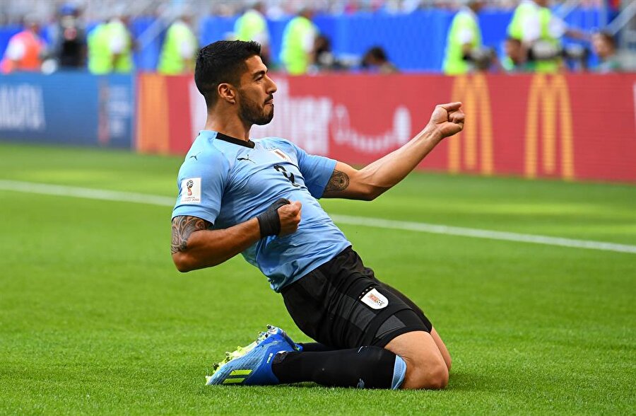 Luis Suarez'in gol sevinci.