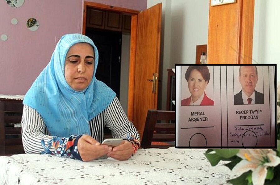 Oy pusulasında Erdoğan'a not yazan kadına külliye ulaştı