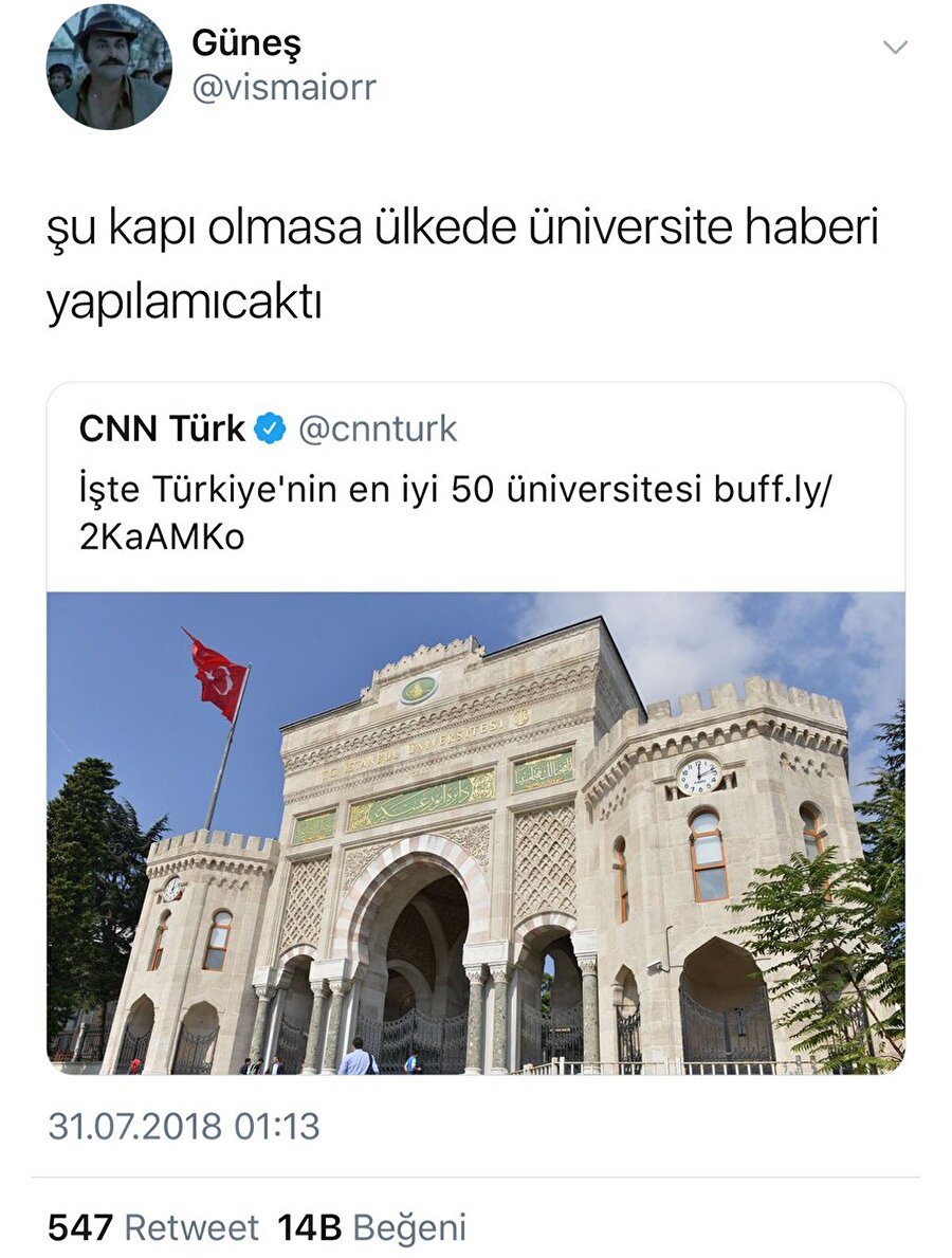 ​Üniversite kapısı denince akla ilk gelen görsel