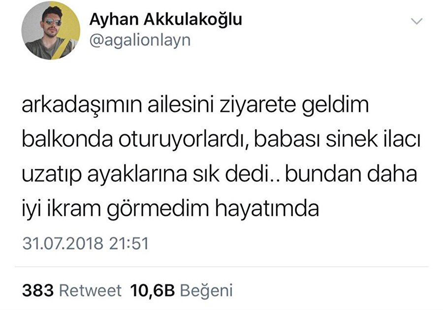 ​Yazın misafirlerinize çay değil sinek ilacı ikram edin