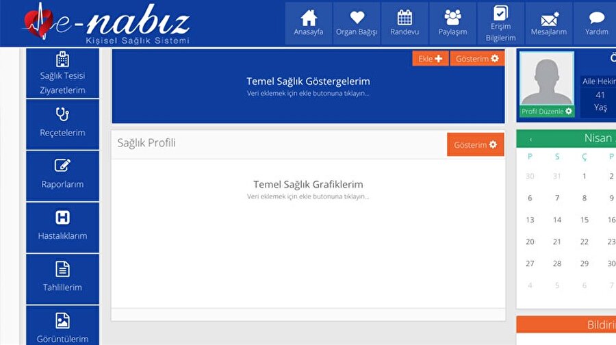 Randevu alma ve randevu takibi
Takviminizde randevularınızı ay, hafta ve gün bazında görüntüleyebilirsiniz . Randevu üzerine tıklayarak detaylarını görebilirsiniz. Randevu Al butonuna tıkayarak, MHRS’ye ayrıca giriş yapmadan sonraki tarihlere yeni muayene randevusu oluşturabilirsiniz. Bu, tek ekranda düzenli bir şekilde sağlık işlemlerinizi planlayabilmenize yardımcı olacaktır.