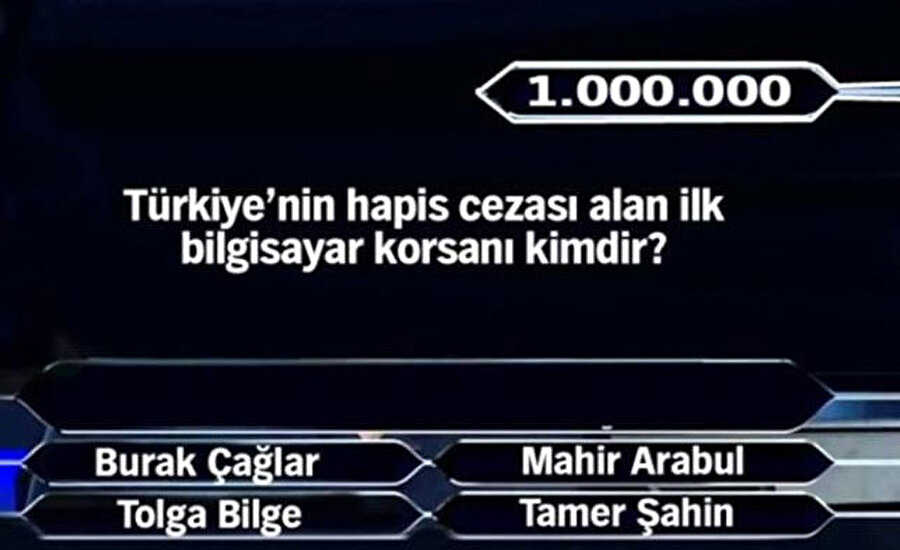 Doğru cevap: Tamer Şahin.