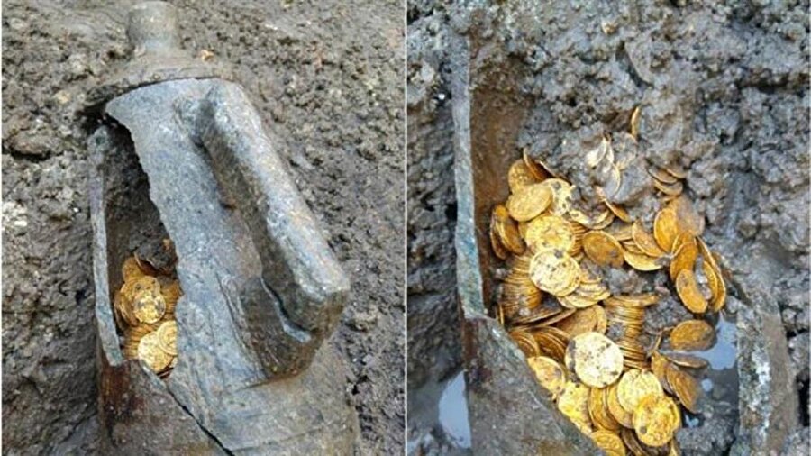 Cressoni Tiyatrosu'nda yürütülen arkeolojik kazı sırasında Roma İmparatorluğu dönemine ait yüzlerce altın para bulunmuştu.