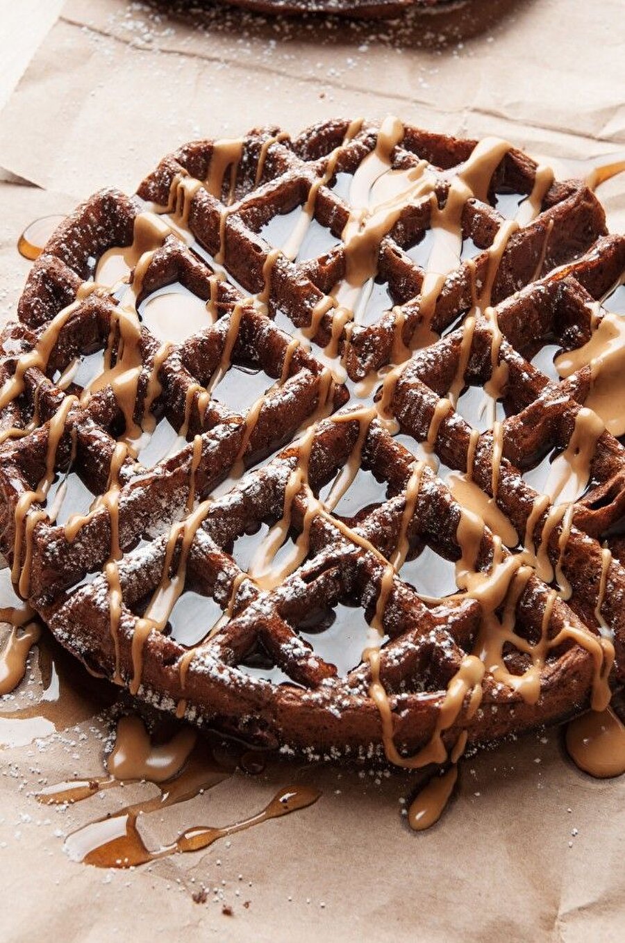 Karamelli Hollanda waffle'ı