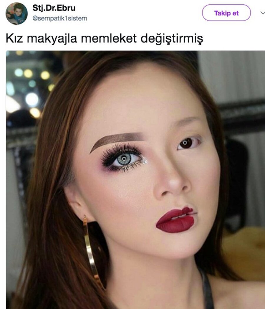 Saçmalama aşkım ne makyajı bi ruj sürüp çıktım