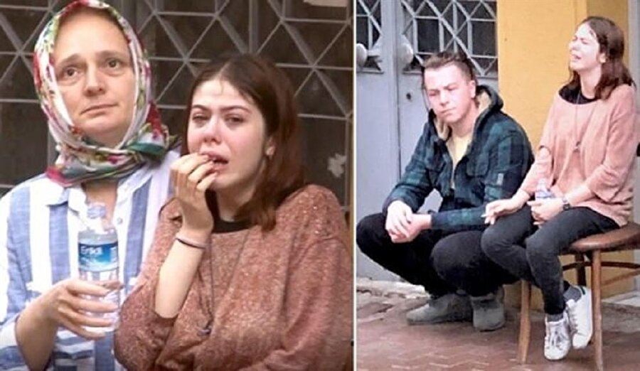 İş yerlerinin yandığını gören genç kız uzun süre gözyaşı döktü.