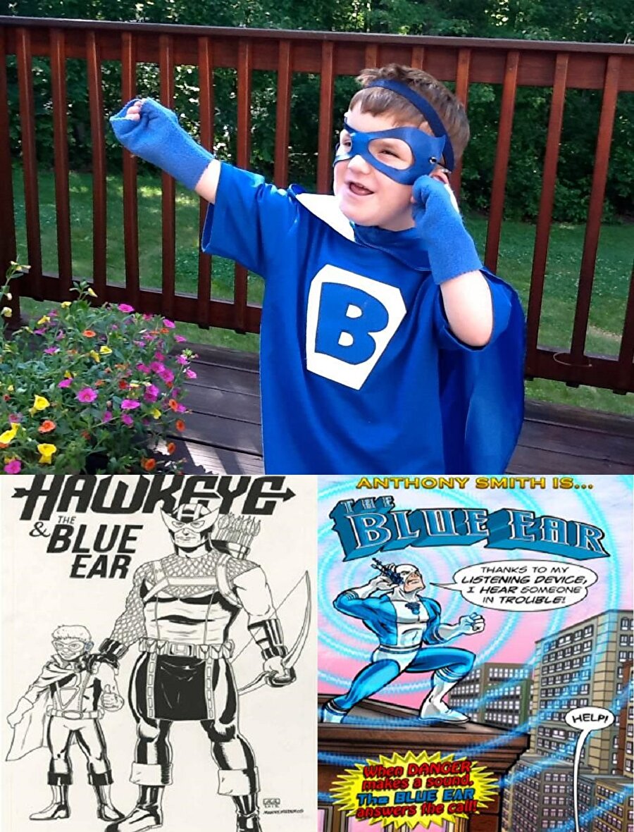 İşitme cihazını kullanmayı -süper kahramanlar işitme cihazı takmaz- diyerek reddeden çocuğu teşvik etmek için Blue Ear isimli işitme cihazı takan bir süper kahraman oluşturan Marvel Comics

                                    
                                