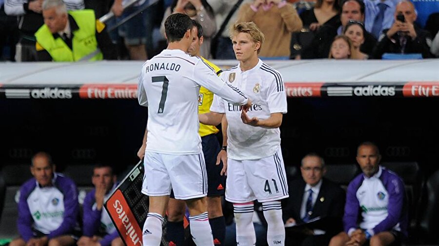 Cristiano Ronaldo, Getafe maçında yerini Martin Odegaard'a bırakıyor.