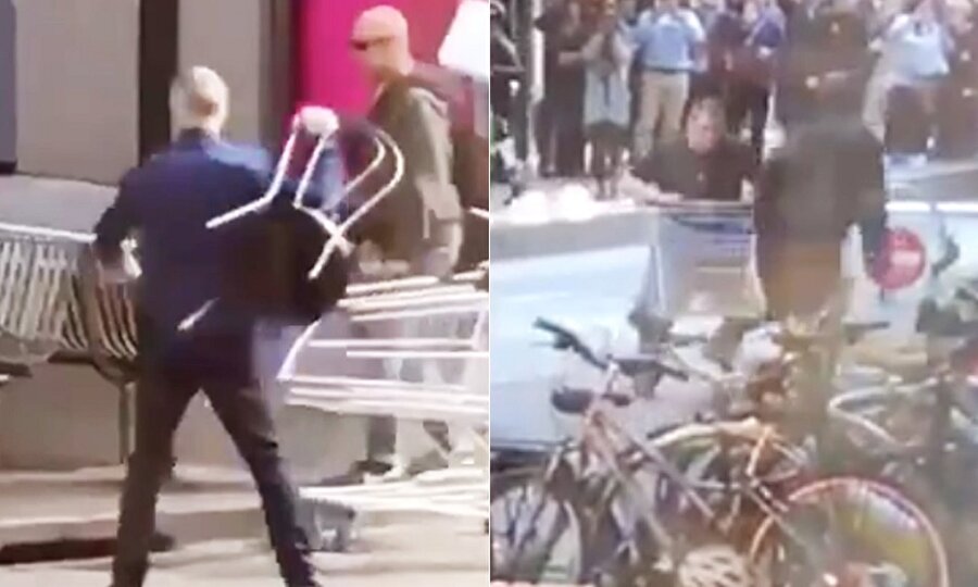 Melbourne saldırganını savuşturmak için yardım eden Michael Rogers (sağda)