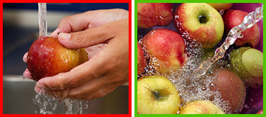Elma

                                    Meyveler vitamin ve sağlık deposu... Ancak, özellikle kabuklarıyla tüketilen meyveleri temizlemek hususunda oldukça özenli olunmalı. Meyveleri 12 dakika su ve sodada pişirirseniz, kimyasalların çoğundan kurtulabilirsiniz.
                                