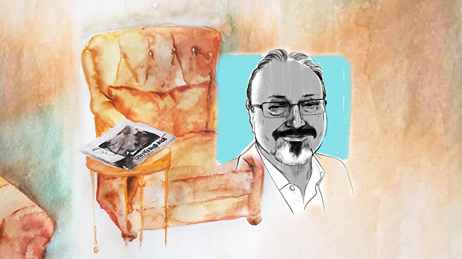Cemal Kaşıkçı'nın kızı Razan Kaşıkçı, Washington Post'ta babasının illüstrasyonunu çizdi.