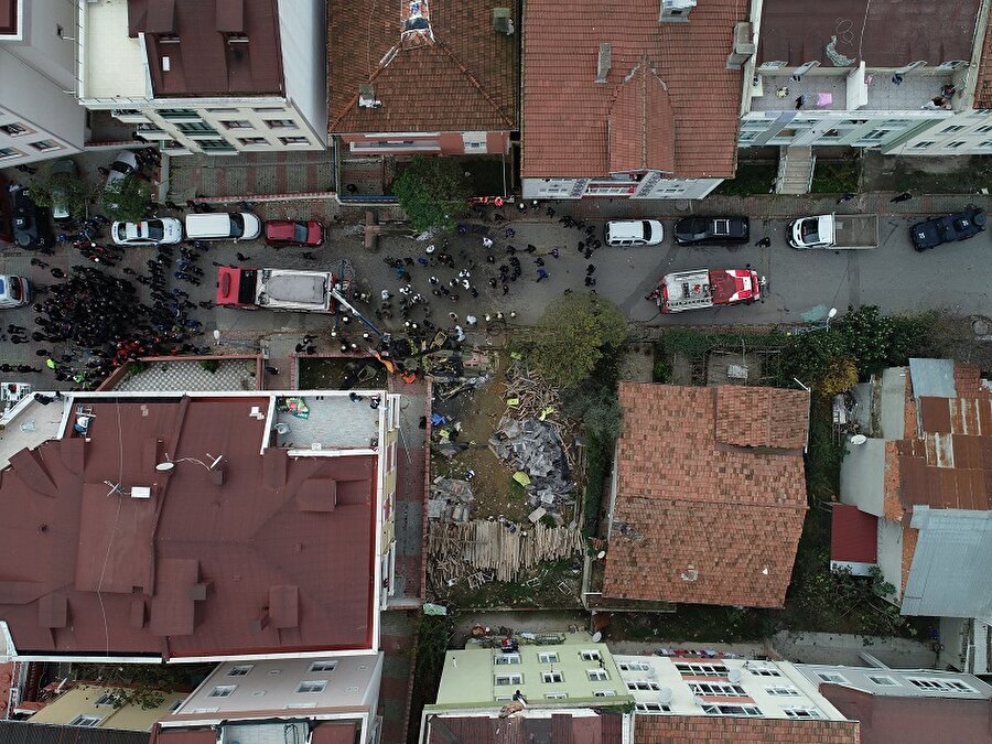 Kaza yerinin havadan görünümü