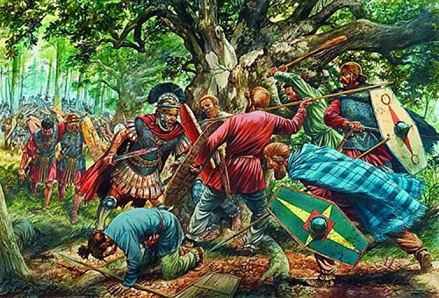 10. Romalılar Varus Savaşını kazansaydı?
Sonuç: Dünyada kimse İngilizce konuşmuyor olurdu.Robert Cowley tarafından düzenlenen "What If?" makalesine göre, Roman lejyonları ve Germenler arasındaki Varus Savaşı'nı Romalılar kazansaydı Dünya Tarihi tamamen bambaşka olurdu. Roma İmparatorluğu, tarih sahnesinden daha geç silinirdi ve bu da İngilizce'nin yok oluşuna sebep olurdu. (Varus Savaşı'nda Germenler tarafından pusuya düşürülen ve büyük bir yenilgi alan Romalılar bir daha Cermanya'yı fethetmeye davranamadı.)