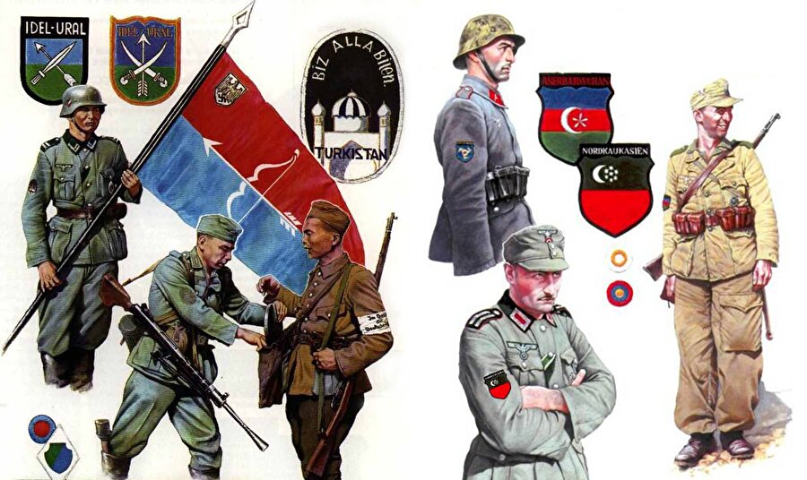 Nazi ordusuna esir düşen farklı milletlerin temsilcilerinden oluşan lejyonların her biri için özel üniforma ve nişanlar belirlenmişti.
