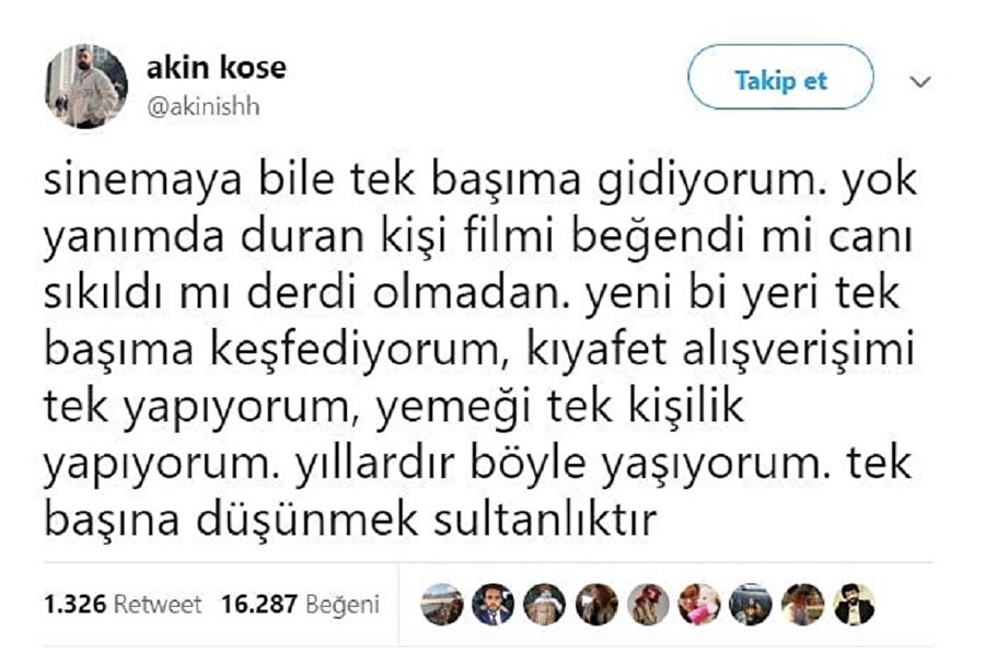 Yalnızlık bir tercihtir