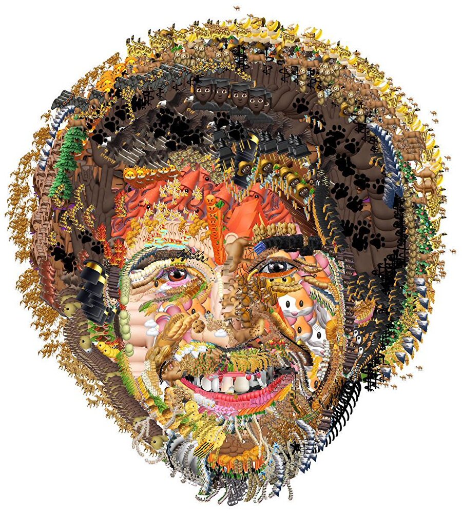 ​Emojilerle Bob Ross portresi
