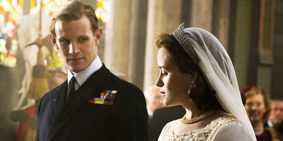 The Crown filminden bir kare.