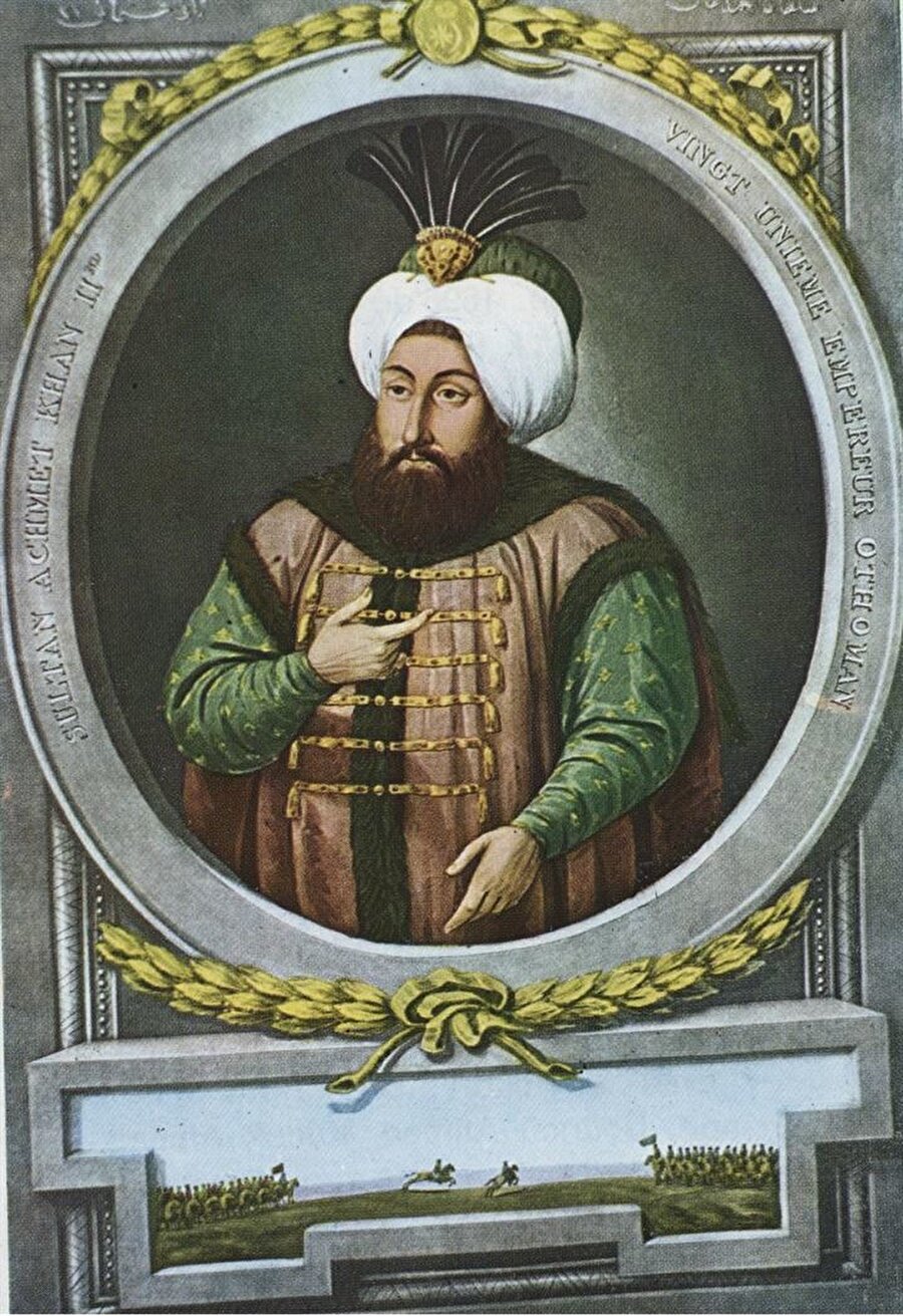 II. Ahmed (1691 – 1695)

                                     Sultan İkinci Ahmed, 25 Şubat 1643 günü, İstanbul’da doğdu. Babası Sultan Birinci İbrahim, annesi Hatice Muazzez Sultan’dır. Terbiyesi ve tahsili ile annesi meşgul oldu. Arapça ve Farsça biliyordu. Orta derecede bir tahsil gördü. Devlet işlerini çok yakından takip eder, hasta bile olsa divan toplantılarına katılırdı. Yirmi üçüncü Osmanlı padişahı olan III. Ahmed, 102. İslam halifesi. 3 yıl 7 ay 14 gün saltanat sürdükten sonra, yakalandığı siroz hastalığından kurtulamayarak 6 Şubat 1695 günü Edirne’de vefat etti. Cenazesi İstanbul’a getirilerek Kanûnî Sultan Süleyman Türbesine defnedild
                                