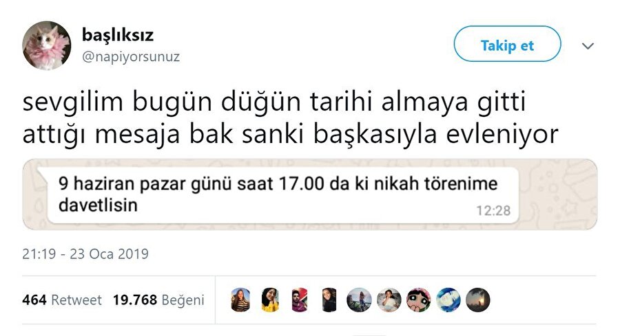 Umarım gelin olarak davet ediyordur