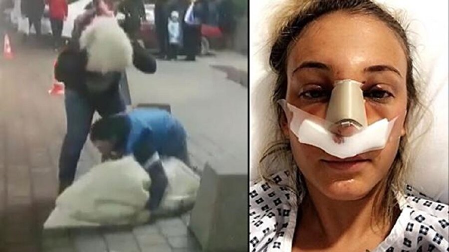 Genç kadın hastaneye kaldırıldı.