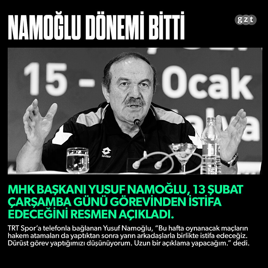Yusuf Namoğlu istifa edeceğini açıkladı