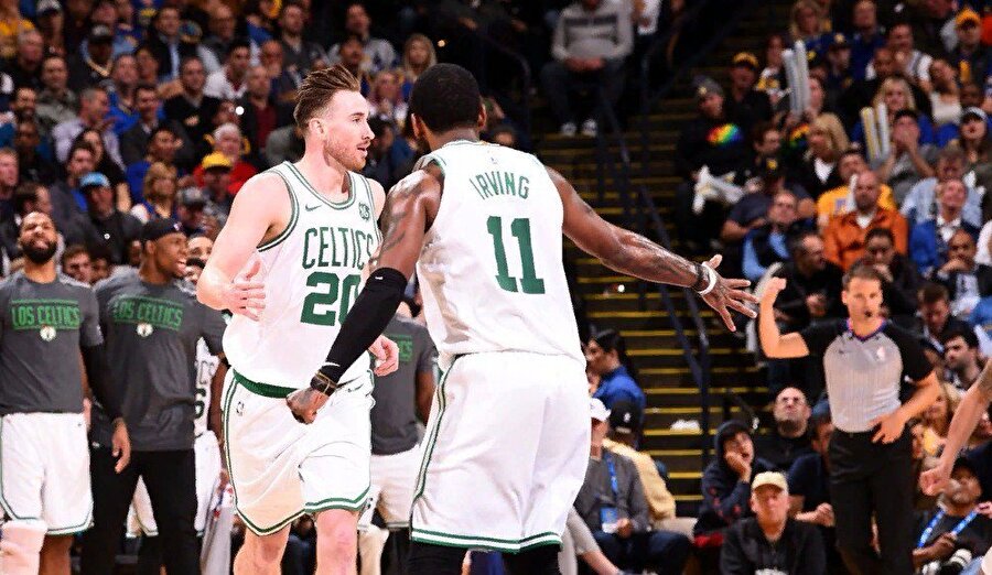 Boston Celtics'de Kyrie Irving'in galibiyet reaksiyonu.