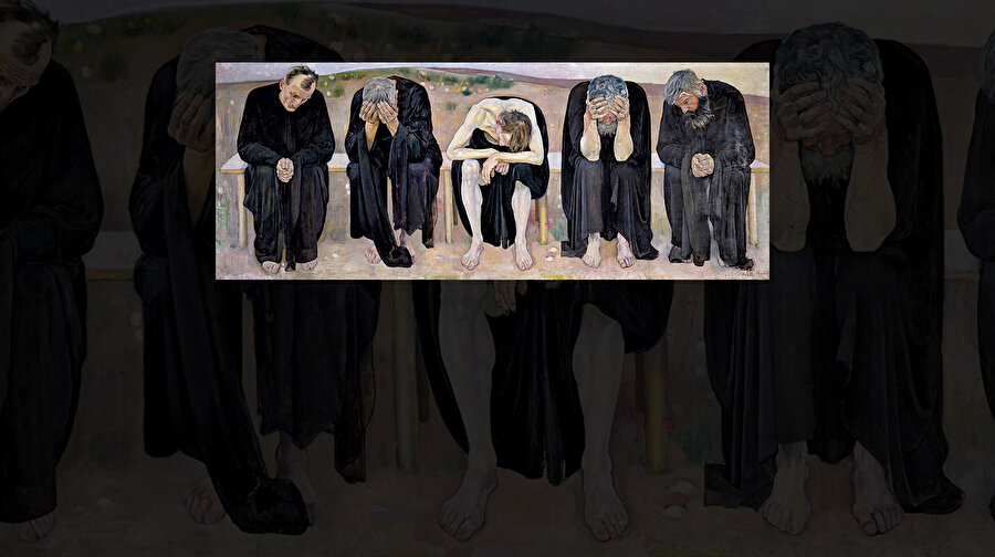 Ferdinand Hodler'in The Disappointed Souls (Hayal Kırıklığına Uğrayanlar) adlı tablosu.