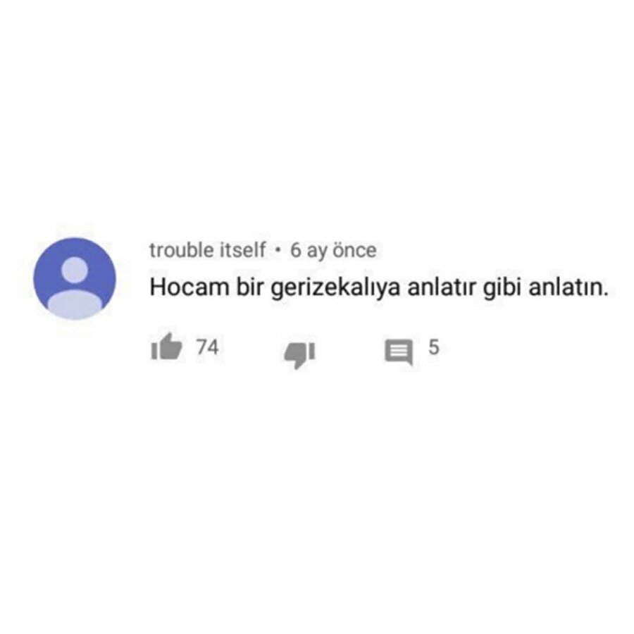 Matematik dersine başlamadan önce hocadan küçük isteğim