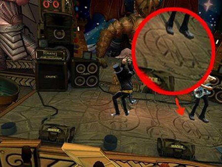 Guitar Hero 3
Oyunda oyuncu ALLAH yazısı üzerinde dans ettiriliyor.