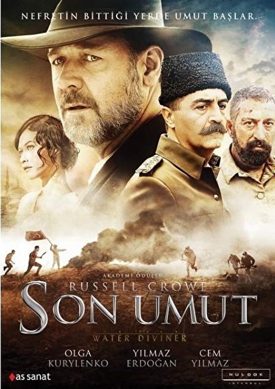 2. The Water Divener (Son Umut)
Dünyacı ünlü aktör Russell Crowe'un yönetmenliğini ve başrolünü üstlendiği film Çanakkale'ye savaşa gönderdiği üç oğlundan haber alamayan Avustralyalı bir babanın, oraya giderek onları aramasını konu alıyor. Filmde Cem Yılmaz, Mert Fırat ve Yılmaz Erdoğan'ın yanı sıra Olga Kurylenko, Jai Courtney ve Jacqueline McKenzie gibi isimler yer alıyor.