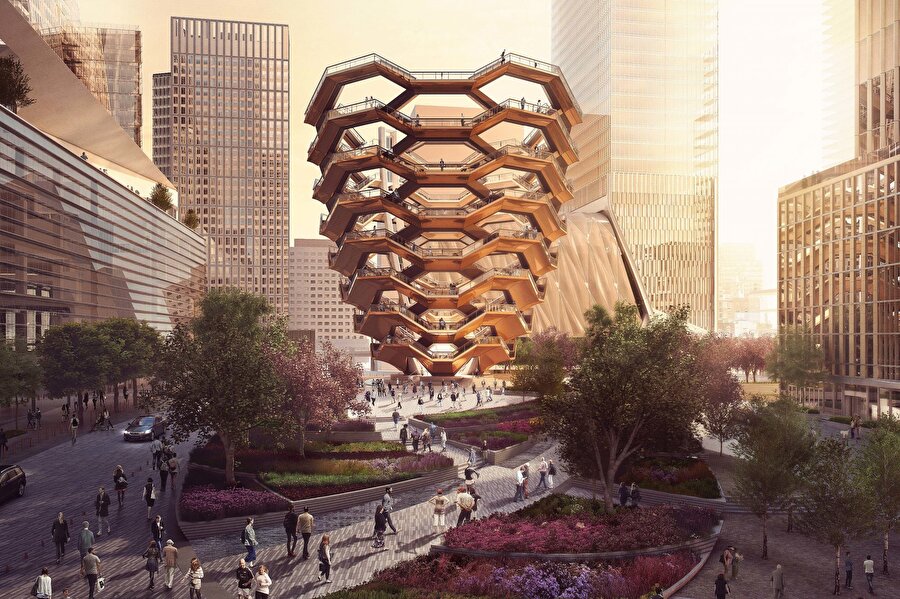 ABD'nin New York şehrinde açılışı yapılam 'The Vessel' yapısı, modern mimarinin en önemli örneklerinden birini oluşturuyor.
