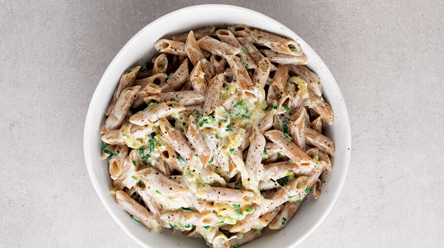 Karamelize Soğanlı Kremalı Penne.