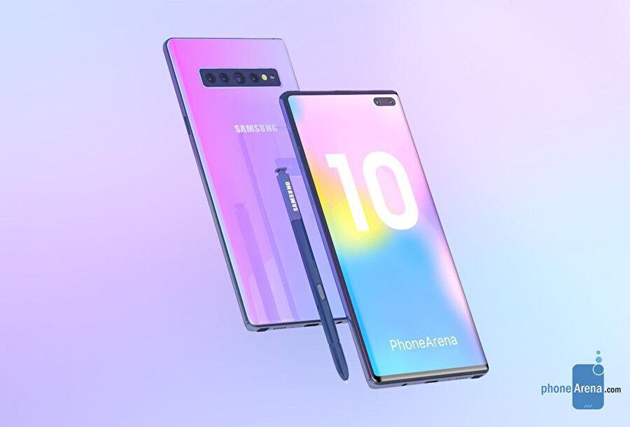 Samsung Galaxy Note10 çizimi. Fotoğraf: PhoneArena.com