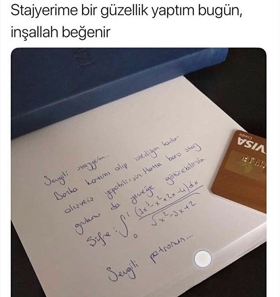 Umarım stajyer sözelci değildir
