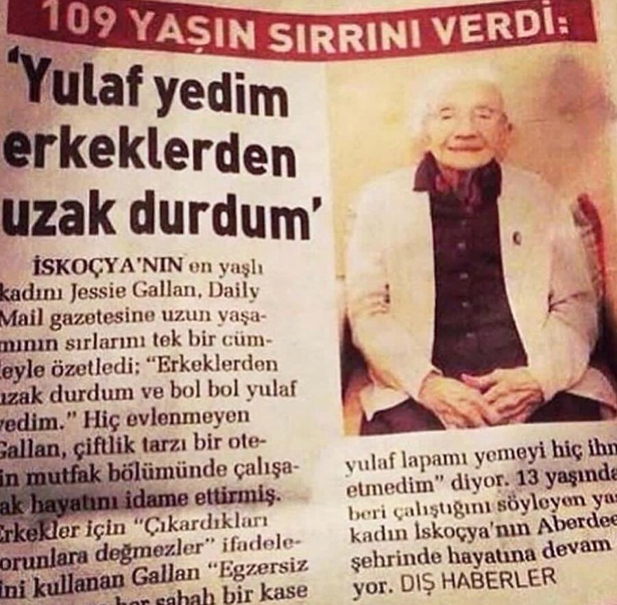 Uzun ve sağlıklı yaşamın sırrını bulan teyze