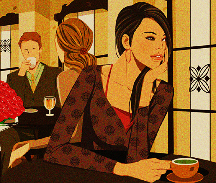 Kız, gözlerini kamaştırarak bakıyor caddeye.