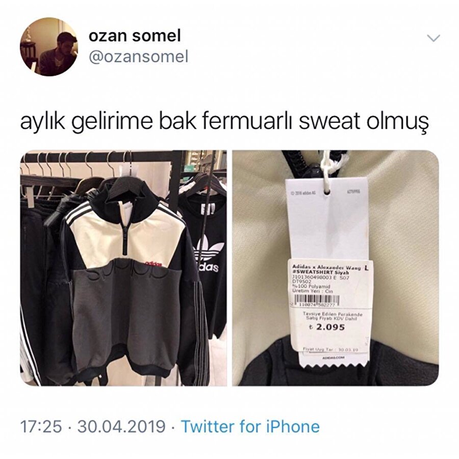 Maaş olarak bu sweati versinler biz bozduralım