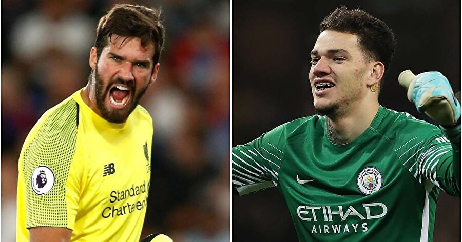 Alisson Becker (solda) ve Ederson iki takımın da şampiyonluk yarışındaki en önemli kozları oldu.
