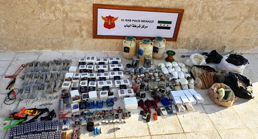 El Bab'ta 1 ton patlayıcı ele geçirildi.