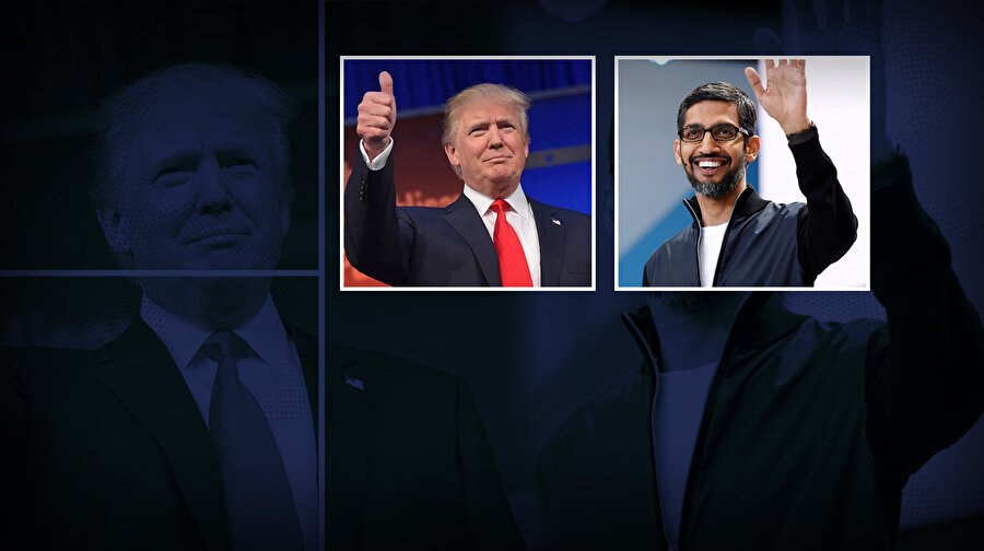 Donald Trump ve Sundar Pichai.