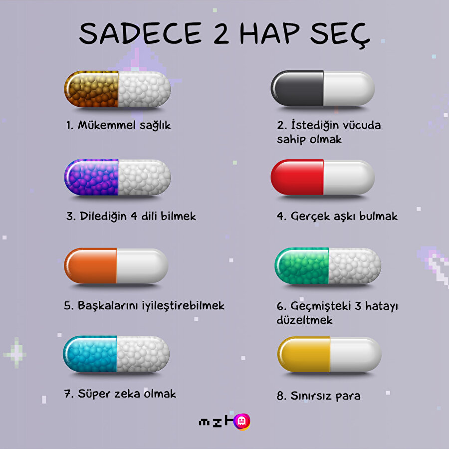 Hayatını güzelleştirmek için hangi hapları seçiyorsun?