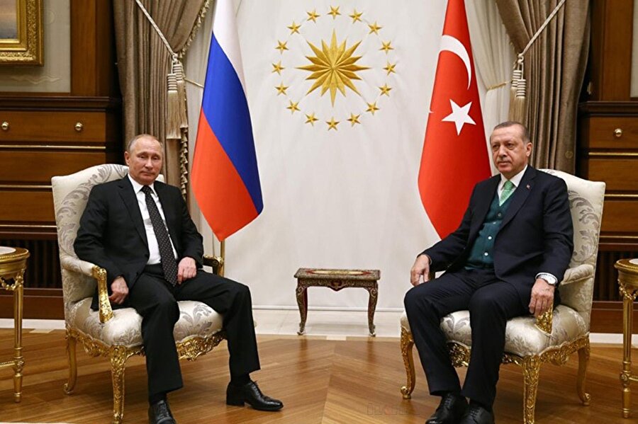 Rusya Devlet Başkanı Putin ile Türkiye Cumhurbaşkanı Erdoğan.